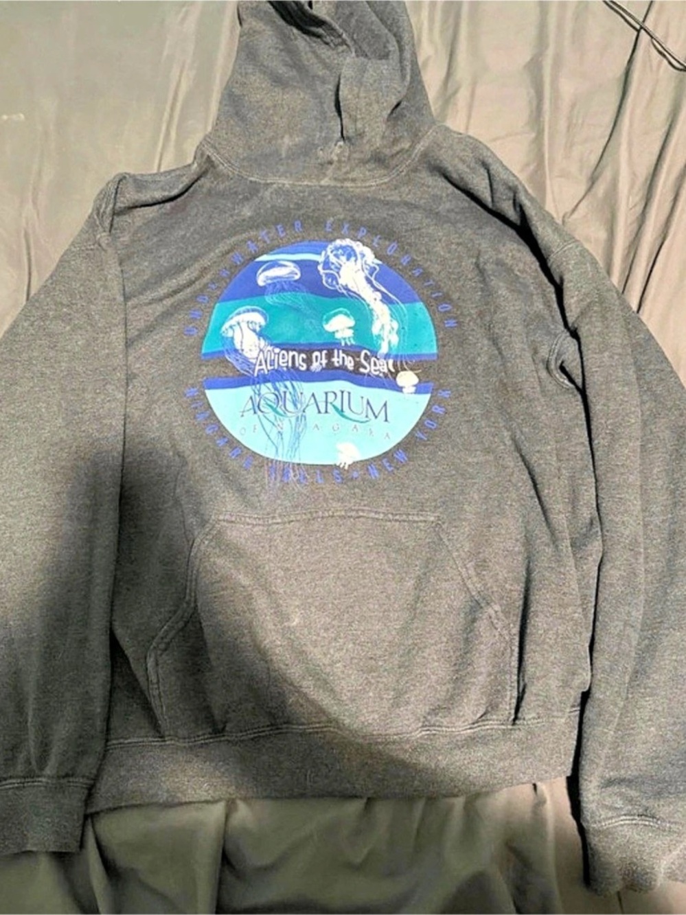 Aquarium Aliens of the Sea graphic hoodie Graphic Hoodie in Gray